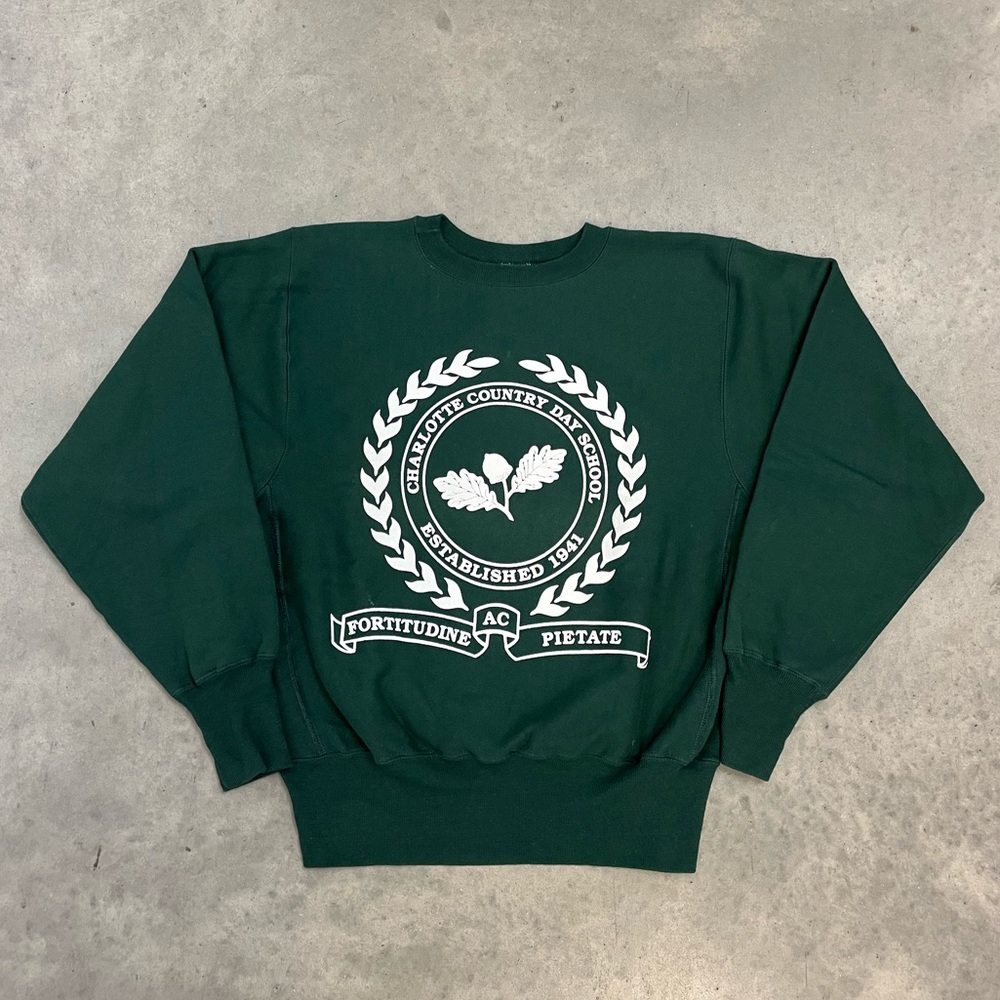 Vintage 90s Champion Reverse Weave Charlotte Country Day School Crewneck